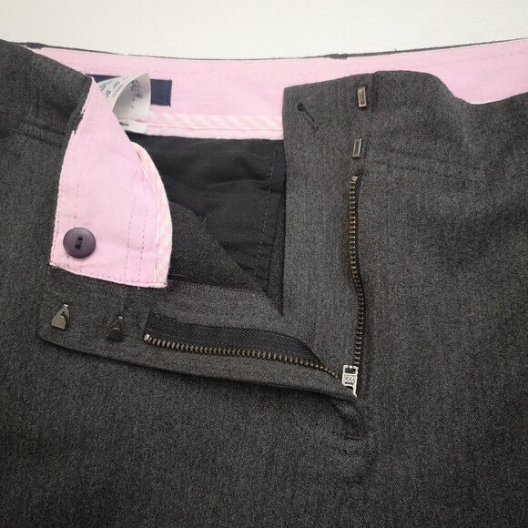 Lands' End Ladies Size 12 Charcoal Slight Flare Zipper & 2 Clasp Closure Pants - Picture 9 of 15